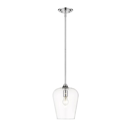 Z-Lite Joliet 1 Light Pendant, Chrome & Clear 473P9-CH